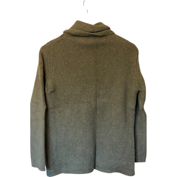 L Green Pure Cashmere Sweater Women's Size L Long Sleeve Holes Peeling Crafts - Picture 2 of 7